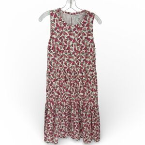 J.Crew Women’s Sleeveless Tiered Watermelon Print Dress pink/white Size